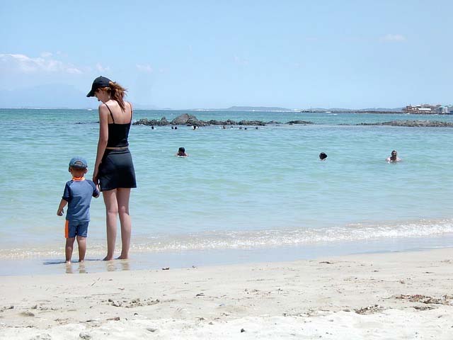 Mother & Son at Beach