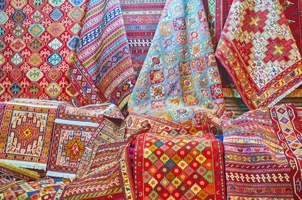 Rugs in Shiraz, Iran Bazaar