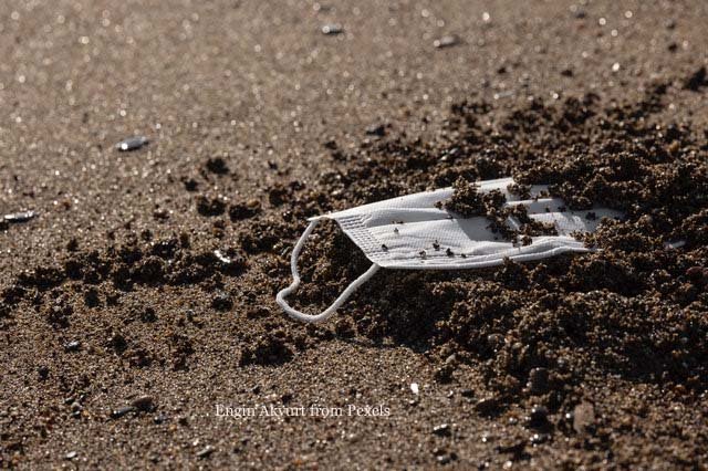 Mask Discarded on Beach