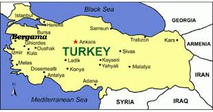 Map of Turkey with Bergama