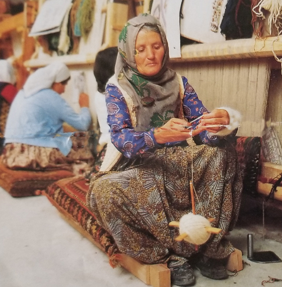 Turkish Woman Spinning Yarn